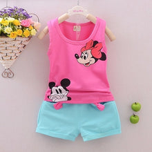 Load image into Gallery viewer, Fashion Brand Children Boys Girls 2pcs Tie TShirt Cotton Vest Cartoon Short Pant Baby Clothes 2020 New Summer Kids Clothing Sets