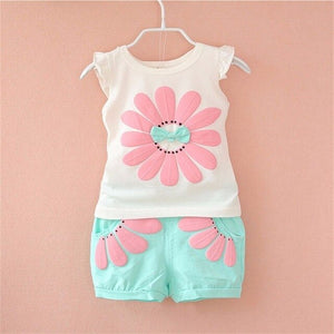 Fashion Brand Children Boys Girls 2pcs Tie TShirt Cotton Vest Cartoon Short Pant Baby Clothes 2020 New Summer Kids Clothing Sets
