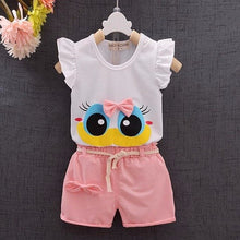 Load image into Gallery viewer, Fashion Brand Children Boys Girls 2pcs Tie TShirt Cotton Vest Cartoon Short Pant Baby Clothes 2020 New Summer Kids Clothing Sets