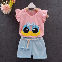 Load image into Gallery viewer, Fashion Brand Children Boys Girls 2pcs Tie TShirt Cotton Vest Cartoon Short Pant Baby Clothes 2020 New Summer Kids Clothing Sets