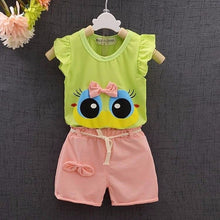 Load image into Gallery viewer, Fashion Brand Children Boys Girls 2pcs Tie TShirt Cotton Vest Cartoon Short Pant Baby Clothes 2020 New Summer Kids Clothing Sets