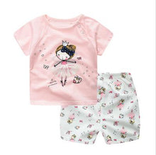 Load image into Gallery viewer, 2019 Summer Princess Baby Girl Clothes, Newborn Clothing Pink Tshit Outfits For Kids 6 M -24 Months