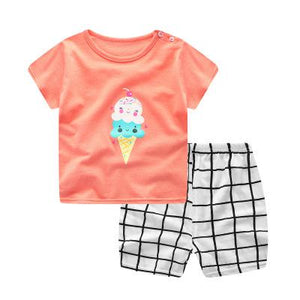 2019 Summer Princess Baby Girl Clothes, Newborn Clothing Pink Tshit Outfits For Kids 6 M -24 Months
