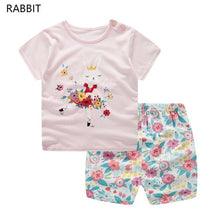 Load image into Gallery viewer, 2019 Summer Princess Baby Girl Clothes, Newborn Clothing Pink Tshit Outfits For Kids 6 M -24 Months