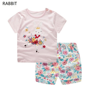2019 Summer Princess Baby Girl Clothes, Newborn Clothing Pink Tshit Outfits For Kids 6 M -24 Months