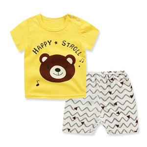 Baby Clothing Sets 0-24M summer Baby Boys Clothes Infant cotton boys Tops T-shirt+Pants Outfits kids clothes Set