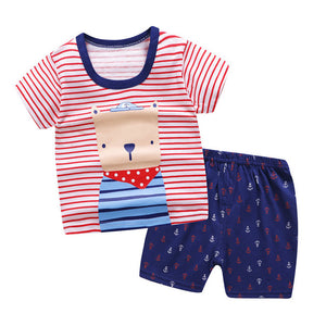 Baby Clothing Sets 0-24M summer Baby Boys Clothes Infant cotton boys Tops T-shirt+Pants Outfits kids clothes Set