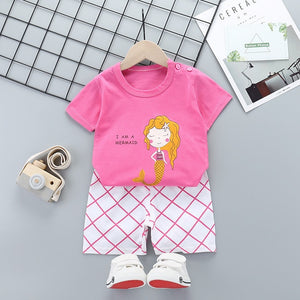 Baby Clothing Sets 0-24M summer Baby Boys Clothes Infant cotton boys Tops T-shirt+Pants Outfits kids clothes Set