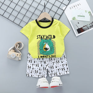 Baby Clothing Sets 0-24M summer Baby Boys Clothes Infant cotton boys Tops T-shirt+Pants Outfits kids clothes Set