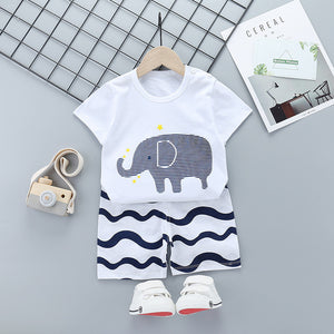 Baby Clothing Sets 0-24M summer Baby Boys Clothes Infant cotton boys Tops T-shirt+Pants Outfits kids clothes Set
