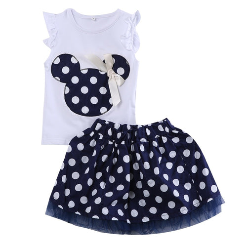 Emmababy 2Pcs Clothes Set!!! NEW Toddler Baby Girls Kids Princess Tops +Skirt