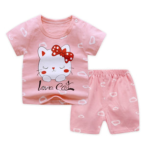 2019 Summer Princess Baby Girl Clothes, Newborn Clothing Pink Tshit Outfits For Kids 6 M -24 Months