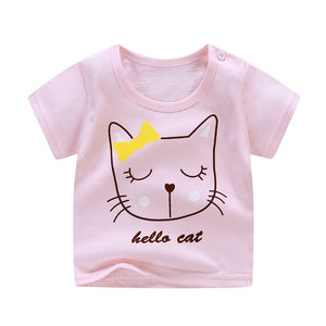 2019 Summer Princess Baby Girl Clothes, Newborn Clothing Pink Tshit Outfits For Kids 6 M -24 Months