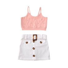 Load image into Gallery viewer, 2020 Summer New Lovely Kid Babay Girls Crop Tops Short Dress 2pcs Outfit Set Sundress Summer