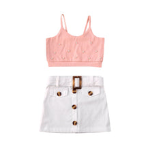 Load image into Gallery viewer, Lovely Kid Babay Girls 6M-5T Crop Tops Short Dress 2pcs Outfit Set Sundress Summer