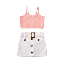 Load image into Gallery viewer, Lovely Kid Babay Girls 6M-5T Crop Tops Short Dress 2pcs Outfit Set Sundress Summer
