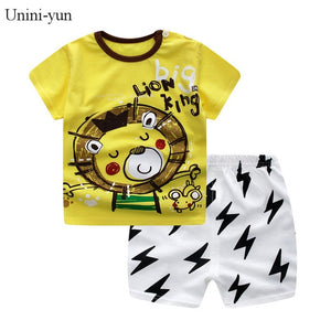 Baby Boy Girl Summer Infant Clothing Clothes Striped Shorts+Yellow Top Tees Clothes Baby Outfits Baby Clothes Newborn Outfit