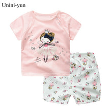 Load image into Gallery viewer, Baby Boy Girl Summer Infant Clothing Clothes Striped Shorts+Yellow Top Tees Clothes Baby Outfits Baby Clothes Newborn Outfit