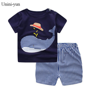 Baby Boy Girl Summer Infant Clothing Clothes Striped Shorts+Yellow Top Tees Clothes Baby Outfits Baby Clothes Newborn Outfit