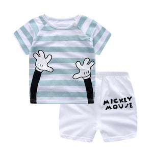 Baby Boy Girl Summer Infant Clothing Clothes Striped Shorts+Yellow Top Tees Clothes Baby Outfits Baby Clothes Newborn Outfit