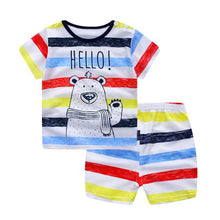 Load image into Gallery viewer, Baby Boy Girl Summer Infant Clothing Clothes Striped Shorts+Yellow Top Tees Clothes Baby Outfits Baby Clothes Newborn Outfit