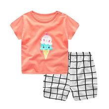 Load image into Gallery viewer, Baby Boy Girl Summer Infant Clothing Clothes Striped Shorts+Yellow Top Tees Clothes Baby Outfits Baby Clothes Newborn Outfit