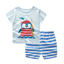 Load image into Gallery viewer, Baby Boy Girl Summer Infant Clothing Clothes Striped Shorts+Yellow Top Tees Clothes Baby Outfits Baby Clothes Newborn Outfit