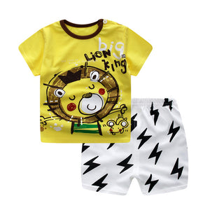 Baby Boy Girl Summer Infant Clothing Clothes Striped Shorts+Yellow Top Tees Clothes Baby Outfits Baby Clothes Newborn Outfit