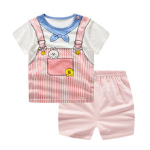 Load image into Gallery viewer, Baby Boy Girl Summer Infant Clothing Clothes Striped Shorts+Yellow Top Tees Clothes Baby Outfits Baby Clothes Newborn Outfit
