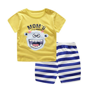 Baby Boy Girl Summer Infant Clothing Clothes Striped Shorts+Yellow Top Tees Clothes Baby Outfits Baby Clothes Newborn Outfit