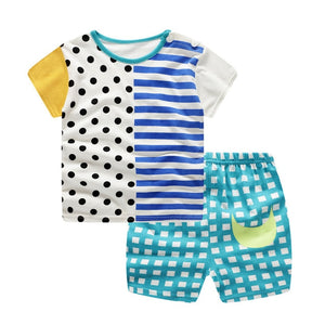 Baby Boy Girl Summer Infant Clothing Clothes Striped Shorts+Yellow Top Tees Clothes Baby Outfits Baby Clothes Newborn Outfit