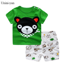Load image into Gallery viewer, Baby Boy Girl Summer Infant Clothing Clothes Striped Shorts+Yellow Top Tees Clothes Baby Outfits Baby Clothes Newborn Outfit